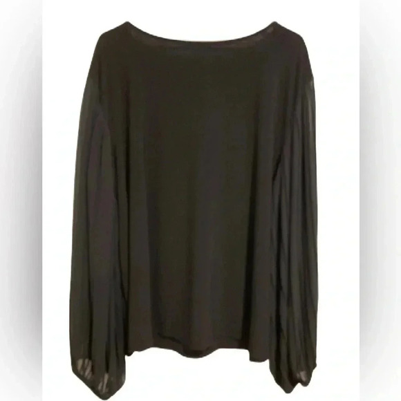 Cato Women’s Long-sleeve Black pleated Blouse Top Plus Sz. 26/28W - Picture 2 of 8